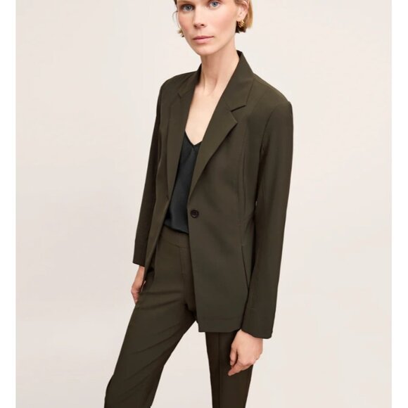 MM LaFleur Suit The Moreland Travel Blazer & Colby Pants in Olive Size 0/0P - Picture 3 of 15